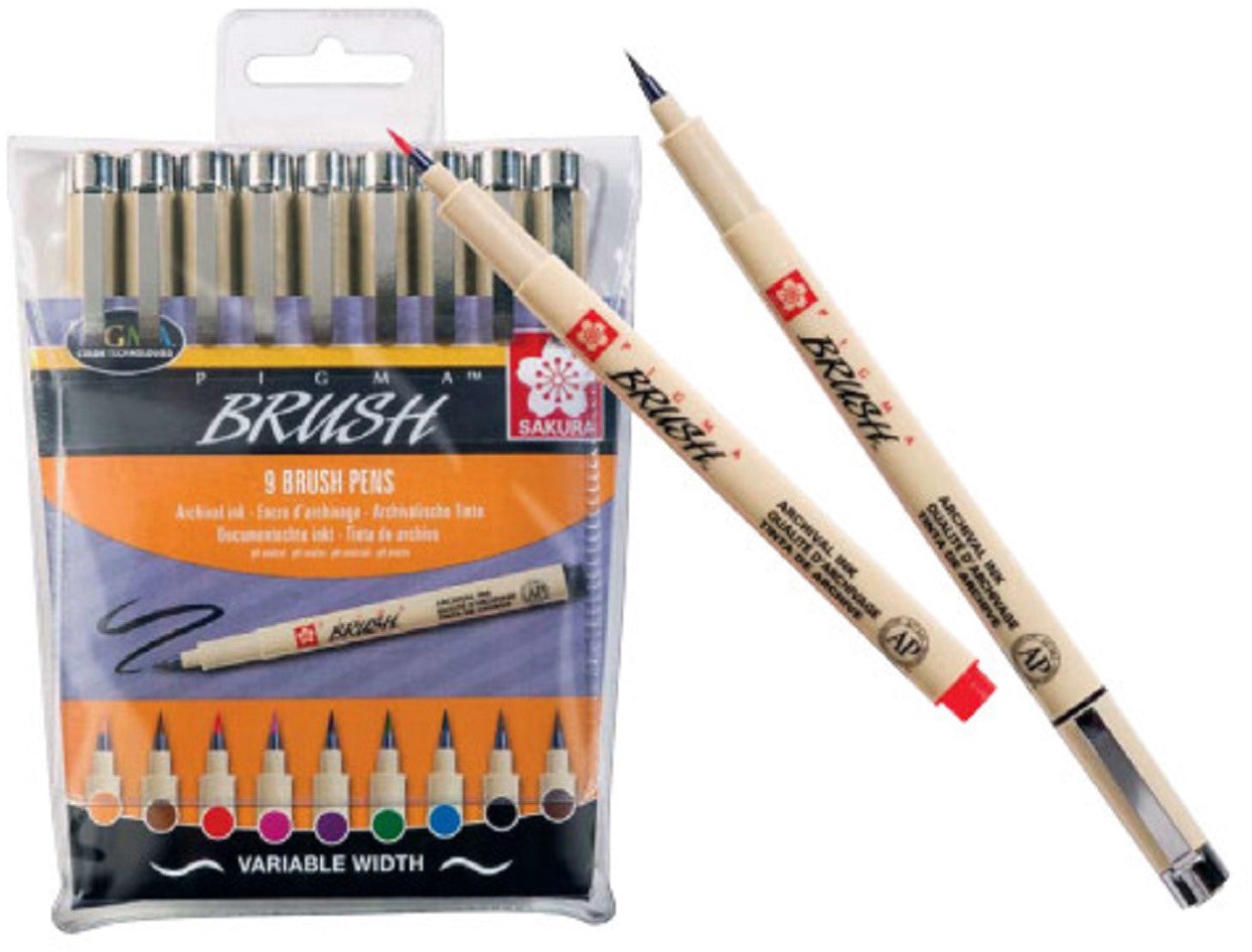 SAKURA Pigma Brush Pen POXSDKBR9 Set 9 Farben