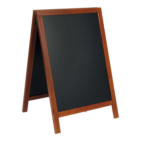 Securit® Holz Kundenstopper Deluxe, 85x55cm, Mahagoni, Outdoor
