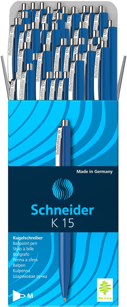 SCHNEIDER Kugelschreiber K15 1mm 15541600 blau, 50 Stück
