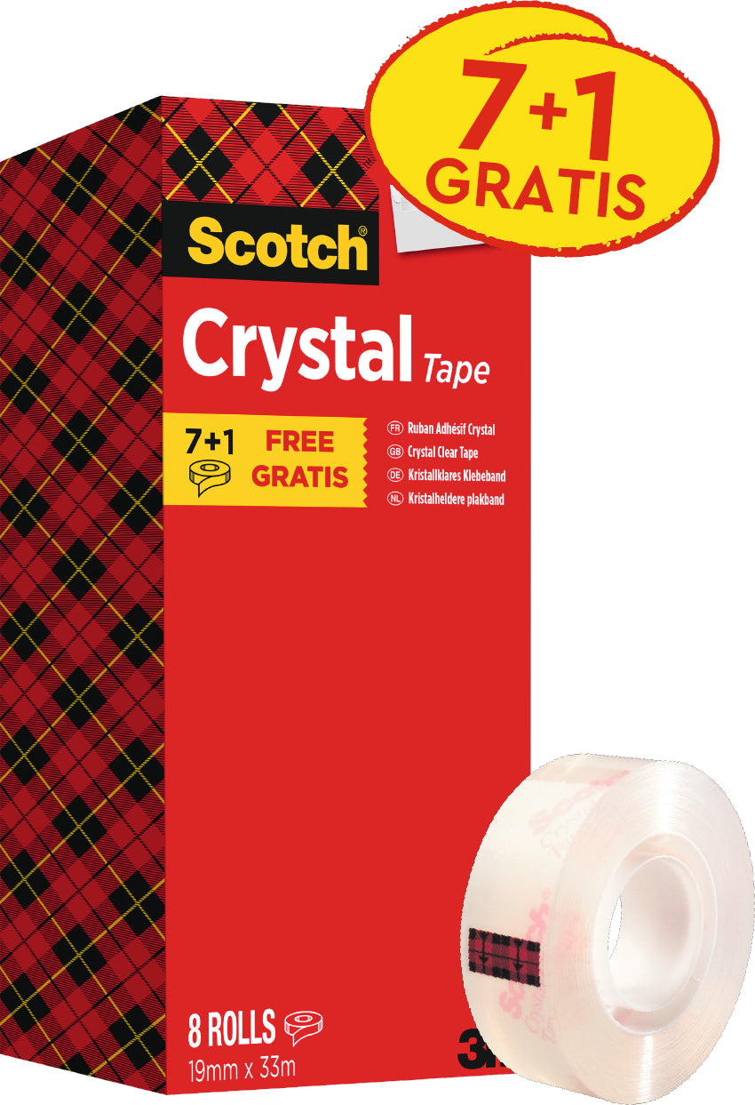 SCOTCH Crystal Clear 600 19mmx33m 6-1933R8 transparent 8 Stück