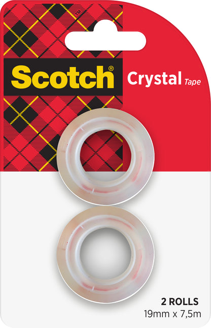 SCOTCH Crystal Tape 19mmx7,5m 6-1975R2 kristallklar 2 Rollen