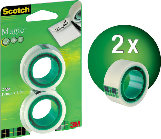 SCOTCH Magic Tape 810 19mmx7,5m 8-1975R2 transparent 2 Rollen