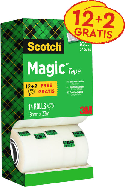 SCOTCH Magic Tape 810 EcoBox 19mmx33m 81933R14RTR transparent, 14 Rollen
