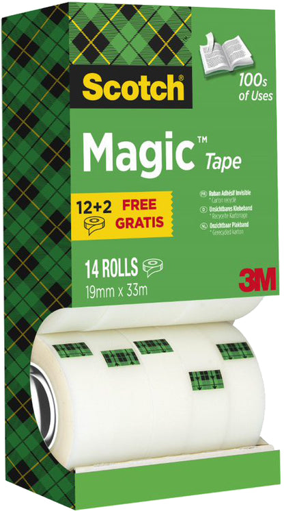 SCOTCH Magic Tape 810 EcoBox 19mmx33m 81933R14RTR transparent, 14 Rollen