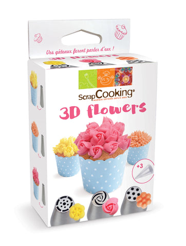 3ER SET SPRITZTUELLEN 3D FLOWERS