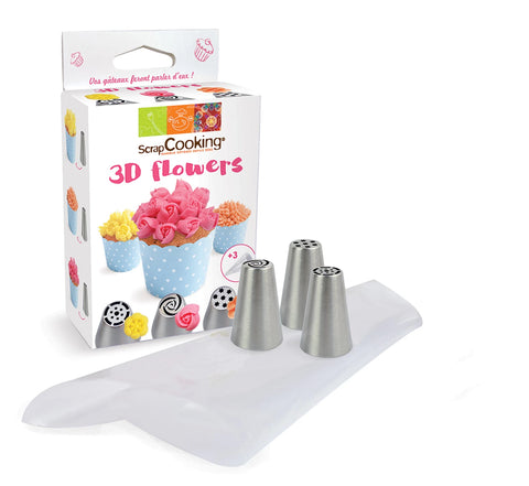 3ER SET SPRITZTUELLEN 3D FLOWERS