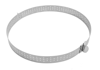 VERSTELLBARER TORTENRING MIT PERFORATION, EDELSTAHL 16 BIS 3