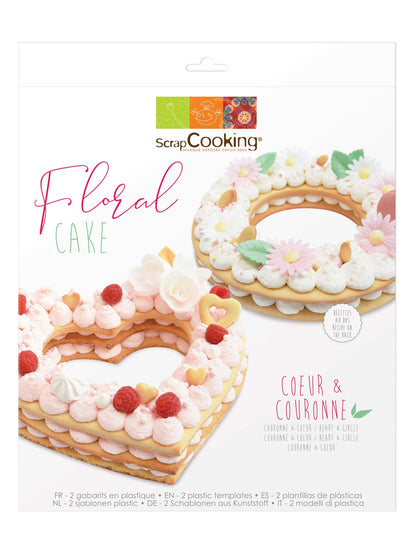 FLORAL CAKE, 2 SCHABLONEN AUS KUNSTSTOFF