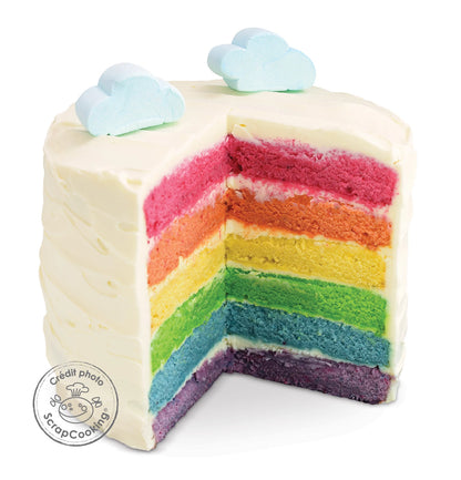 SET REGENBOGEN CAKE MIT 4 FARBPULVER