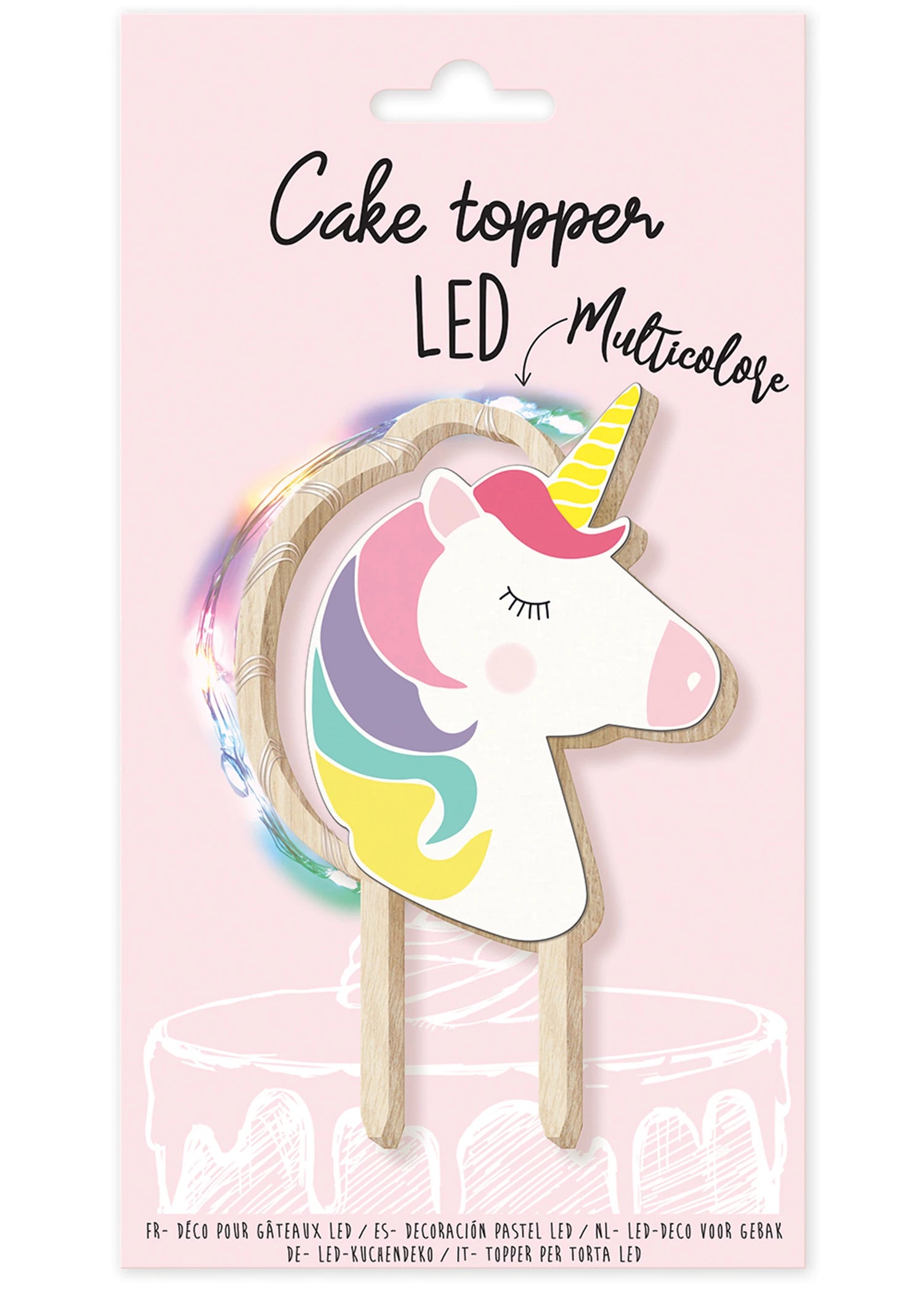 TORTENAUFSATZ MIT LED LICORNE