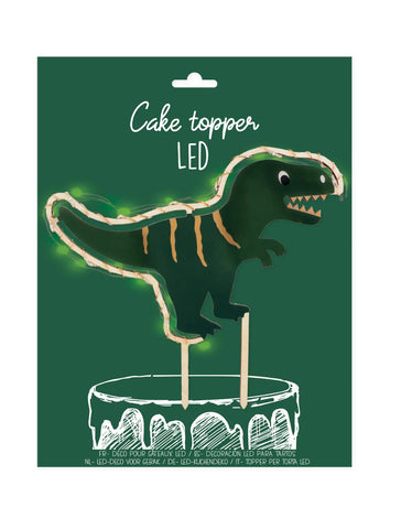 CAKE TOPPER LED DINO AUS HOLZ