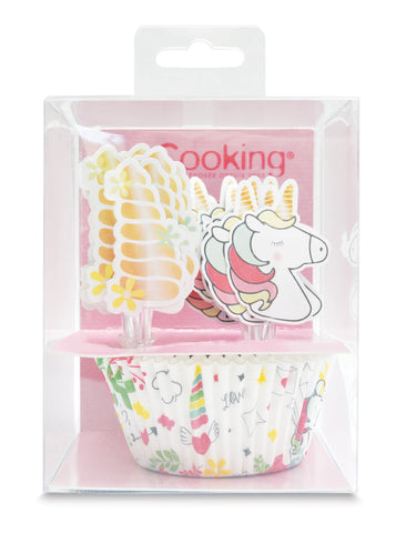 EINHORN CUPCAKE & TOPPER SET 48-TEILIG