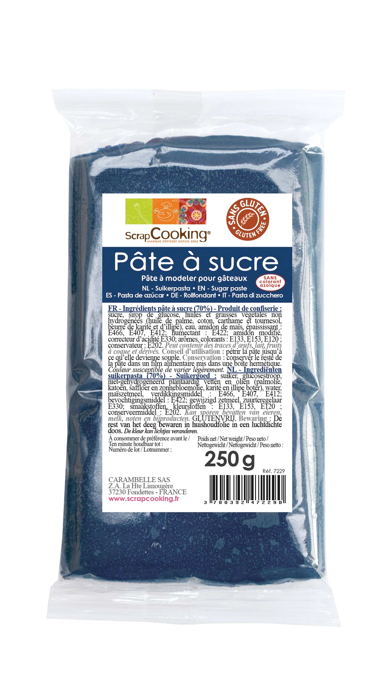 ZUCKERPASTE, DUNKELBLAU, 250 G