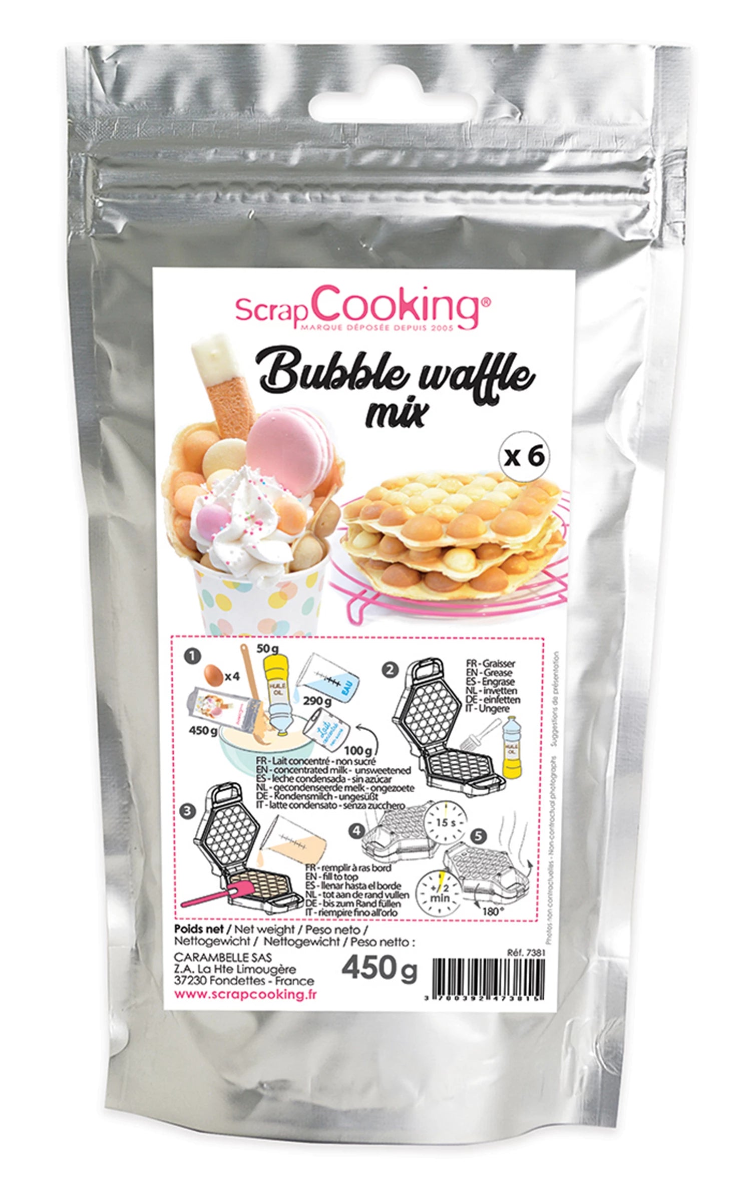 ZUBEREIRTUNG FÜR BUBBLE WAFFLES 450G