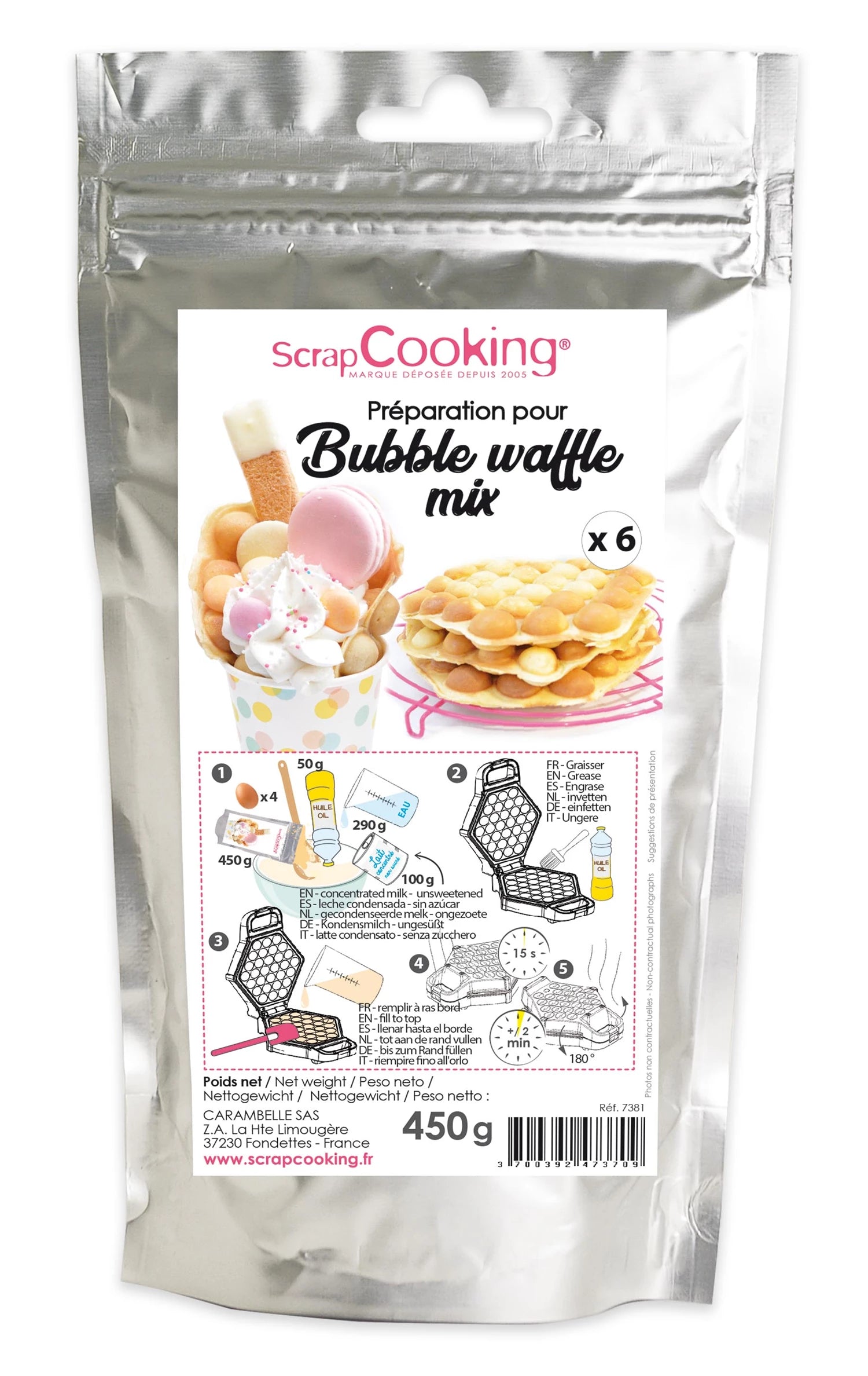 ZUBEREIRTUNG FÜR BUBBLE WAFFLES 450G