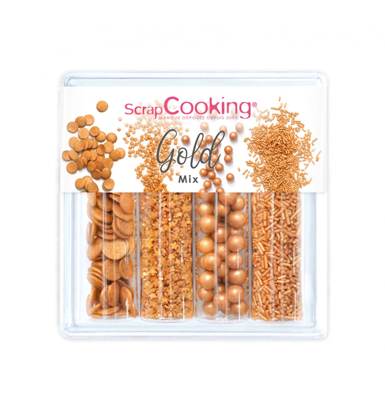 ZUCKERDEKORS 4ER SET - GOLD MIX - 62G