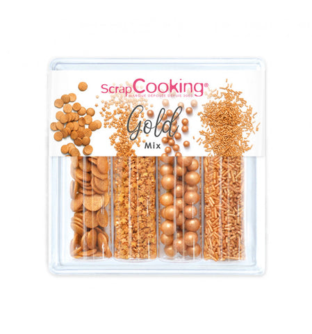 ZUCKERDEKORS 4ER SET - GOLD MIX - 62G