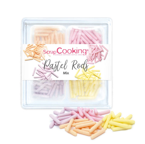 ZUCKERDEKORS 4ER SET - PASTEL RODS MIX 60G