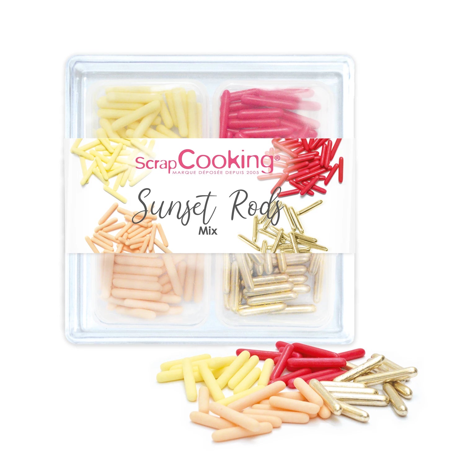 ZUCKERDEKORS 4ER SET - SUNSET RODS MIX 60G