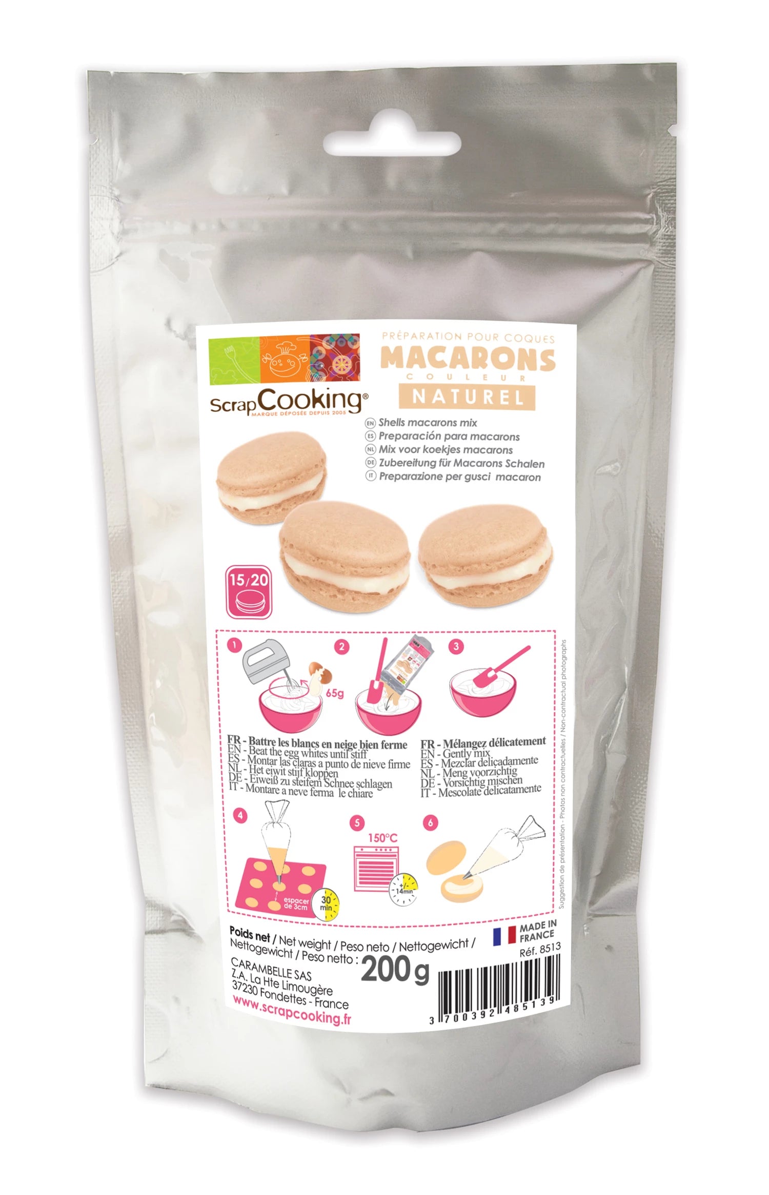 FIXTEIG MACARONS NATUREL 200G