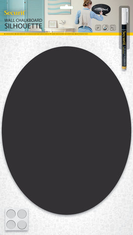 SECURIT Kreidetafel OVAL FB-OVAL schwarz 29.8x37.7x0.3cm