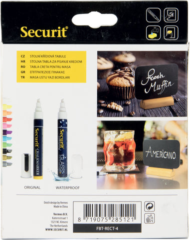 SECURIT Tischkreidetafel RECT FBT-RECT-4 schwarz 7.5x9x2cm