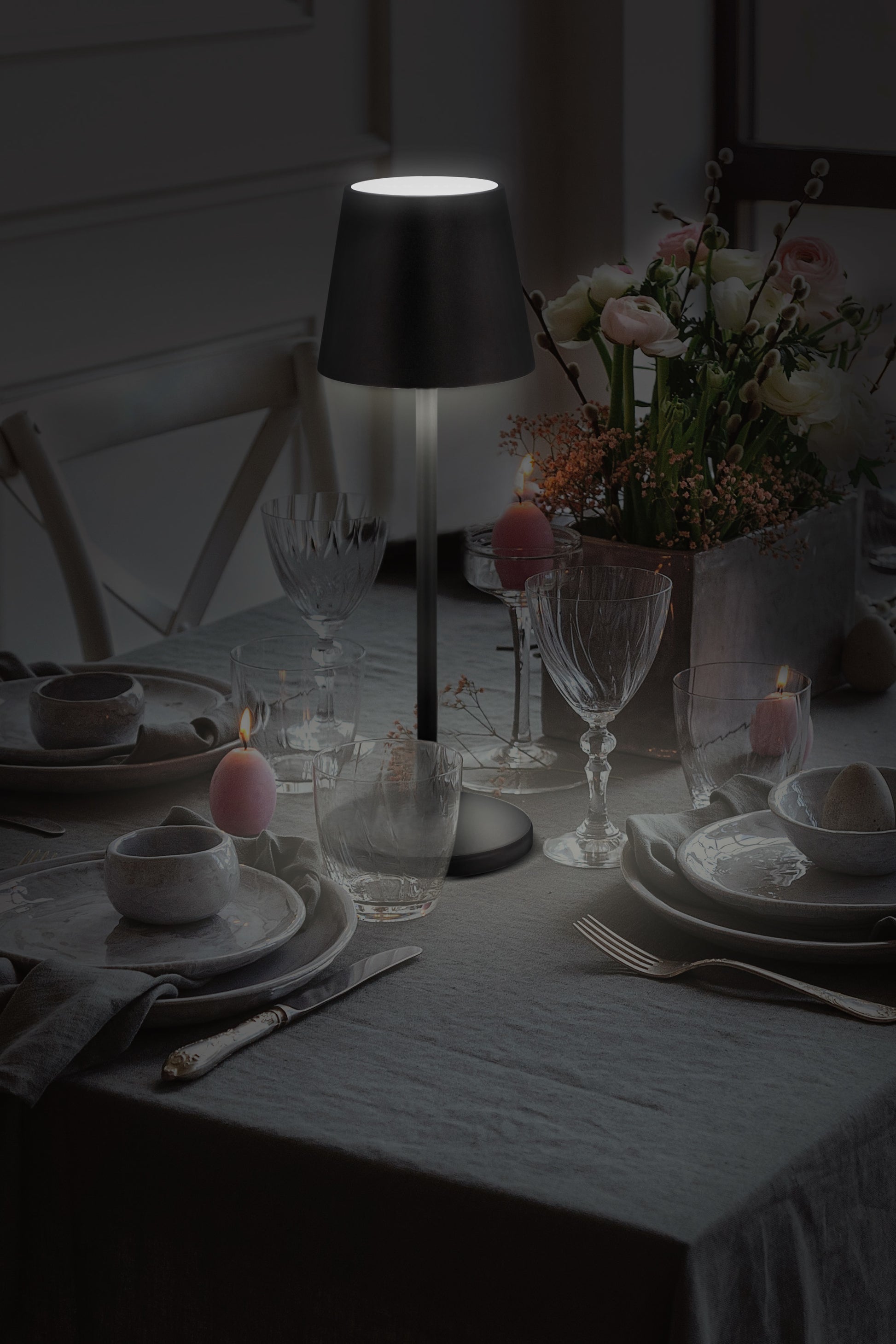 SECURIT Tischleuchte FELINE LP-FE-BL schwarz, Akku, dimmbar