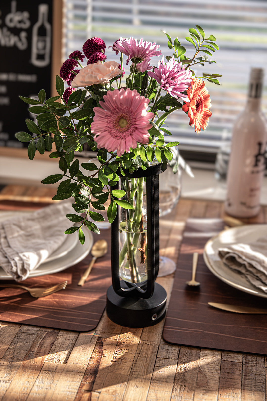 SECURIT Tischleuchte FLORENCE LP-FL-BL schwarz, Akku, dimmbar