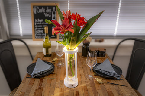 SECURIT Tischleuchte FLORENCE LP-FL-WT weiss, Akku, dimmbar