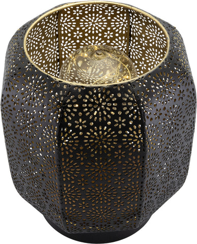 SECURIT Dekoleuchte MARRAKECH LP-MA-BL schwarz/gold, Akku, dimmbar