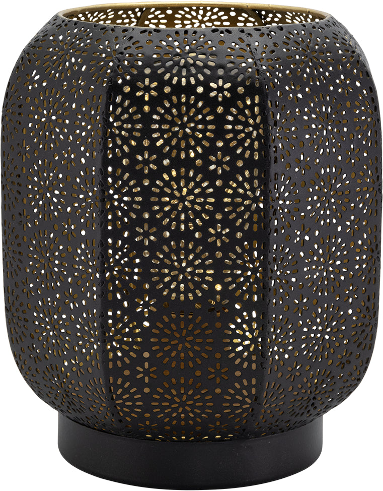 SECURIT Dekoleuchte MARRAKECH LP-MA-BL schwarz/gold, Akku, dimmbar