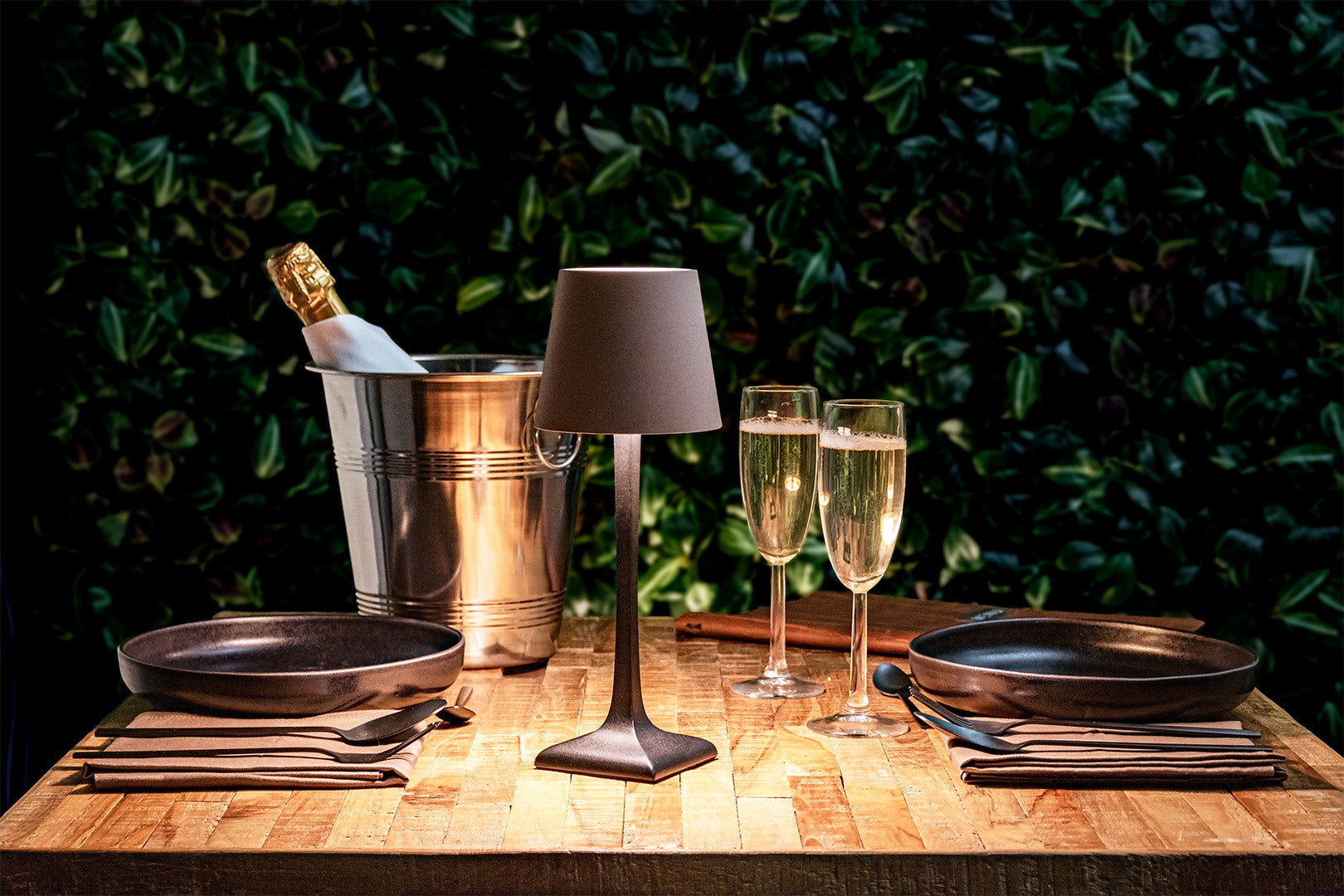 SECURIT Tischleuchte MILANO LP-MI-BL-TP grau, Akku, dimmbar