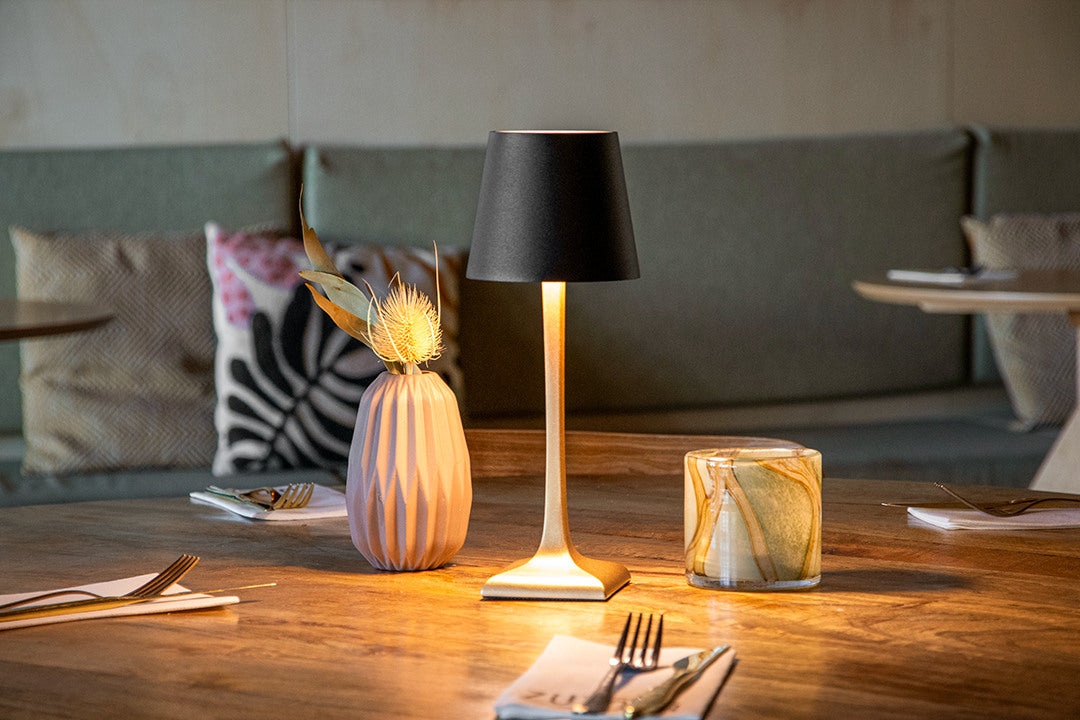 SECURIT Tischleuchte ROME LP-RO-GD-BL gold, Akku, dimmbar