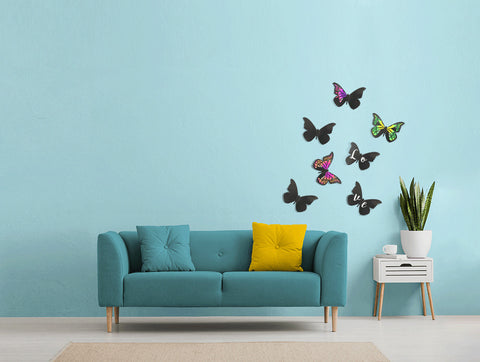 SECURIT Kreidetafel 3-D Butterfly W3D-BUTTERFLY schwarz, 7 Stück 28x16.3x1cm