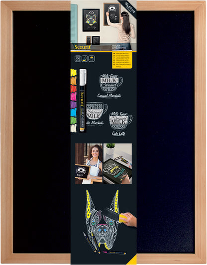 SECURIT Kreidetafel WOODY WBW-TE-40-60 teak 60x40x1cm