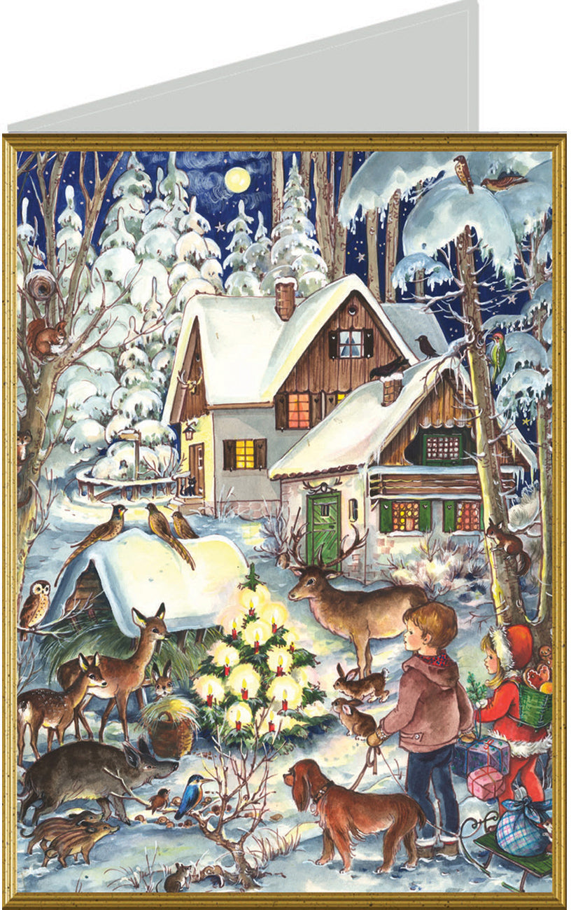 SELLMER Weihnachtskarte 9900 99709 Winter bei den Tieren B6