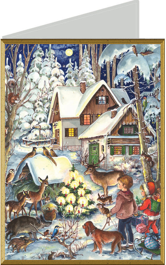 SELLMER Weihnachtskarte 9900 99709 Winter bei den Tieren B6
