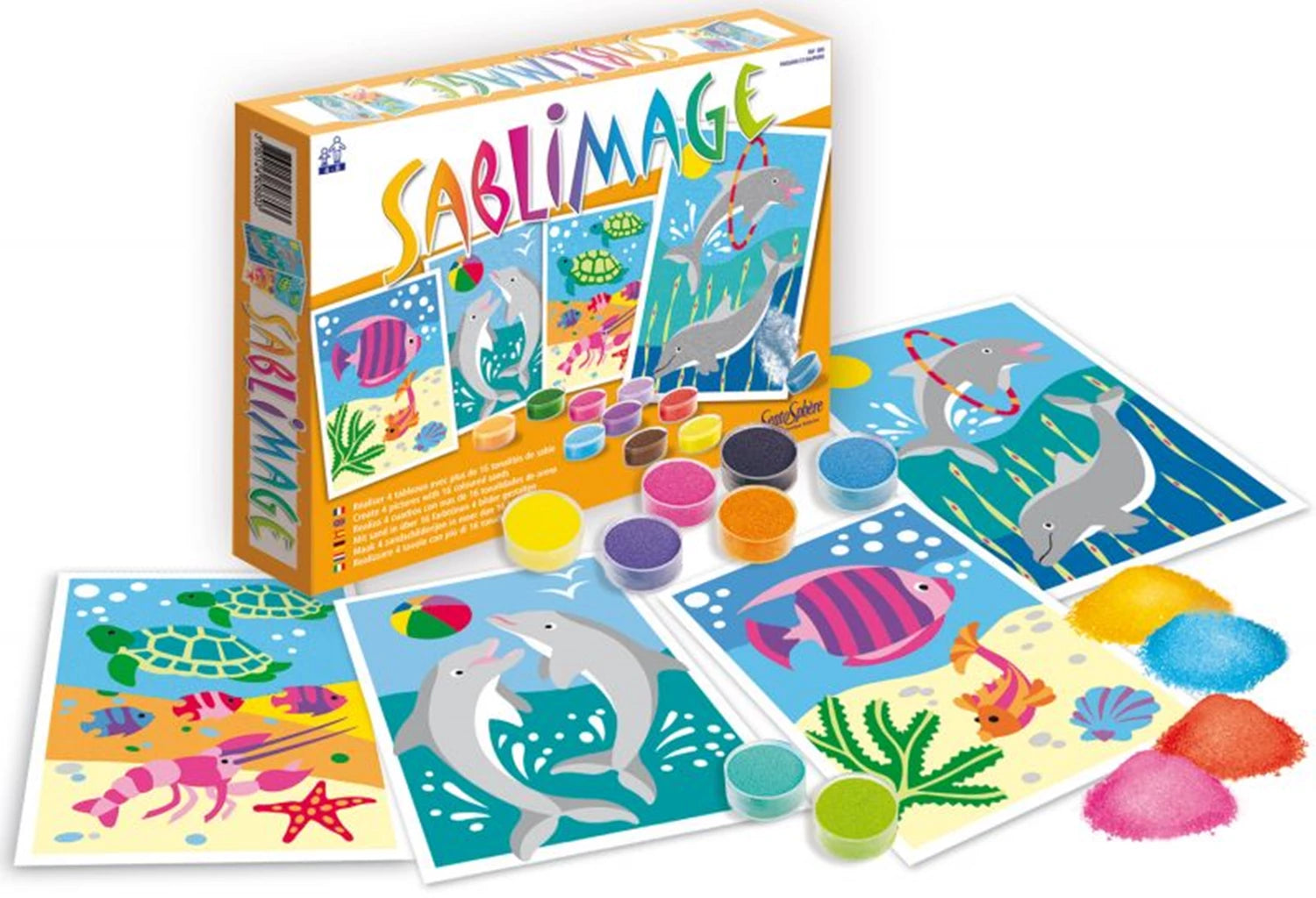 SANDBILDER FISCHE UND DELFINE (FR-DE-IT-EN-ES-NL)