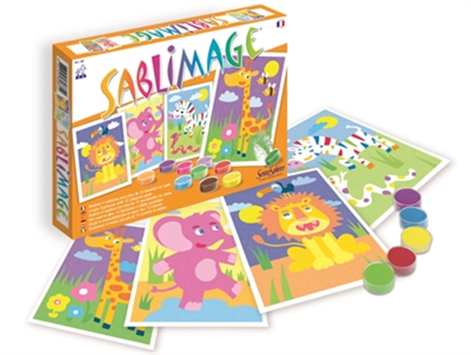 SANDBILDER AFRIKANISCHE TIERE (FR-DE-IT-EN-ES-NL)