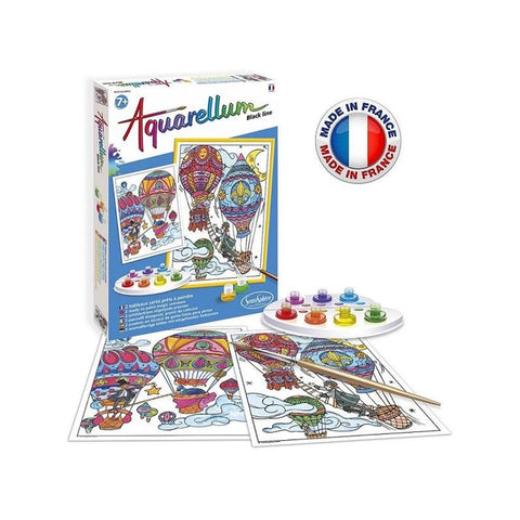 AQUARELLUM BLACK LINE LUFTBALLONS (FR-DE-IT-EN-ES-NL)