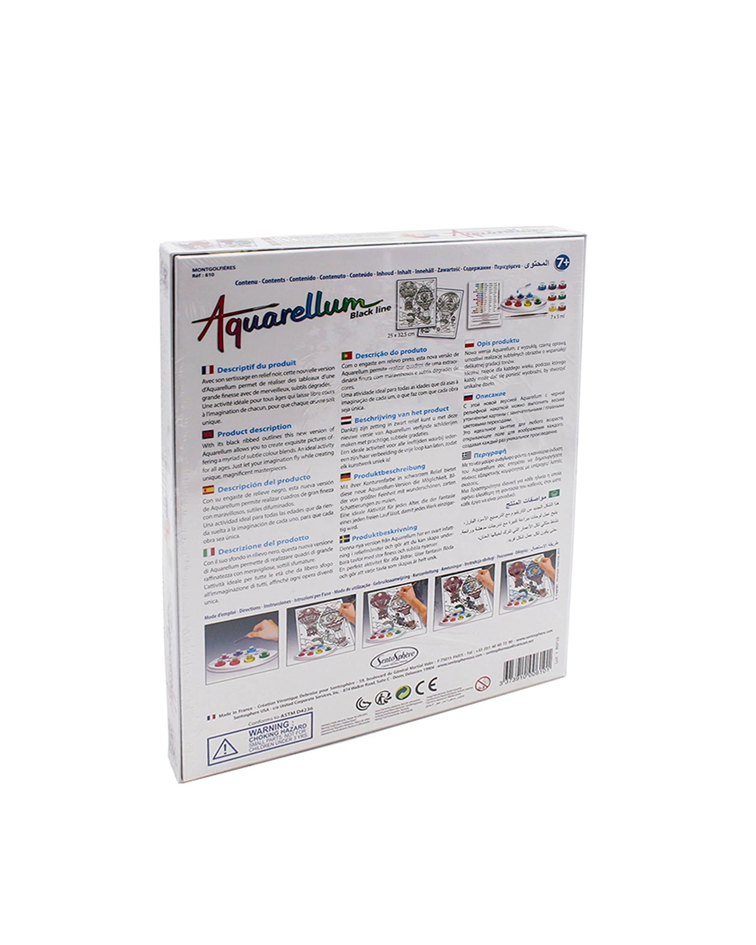 AQUARELLUM BLACK LINE LUFTBALLONS (FR-DE-IT-EN-ES-NL)