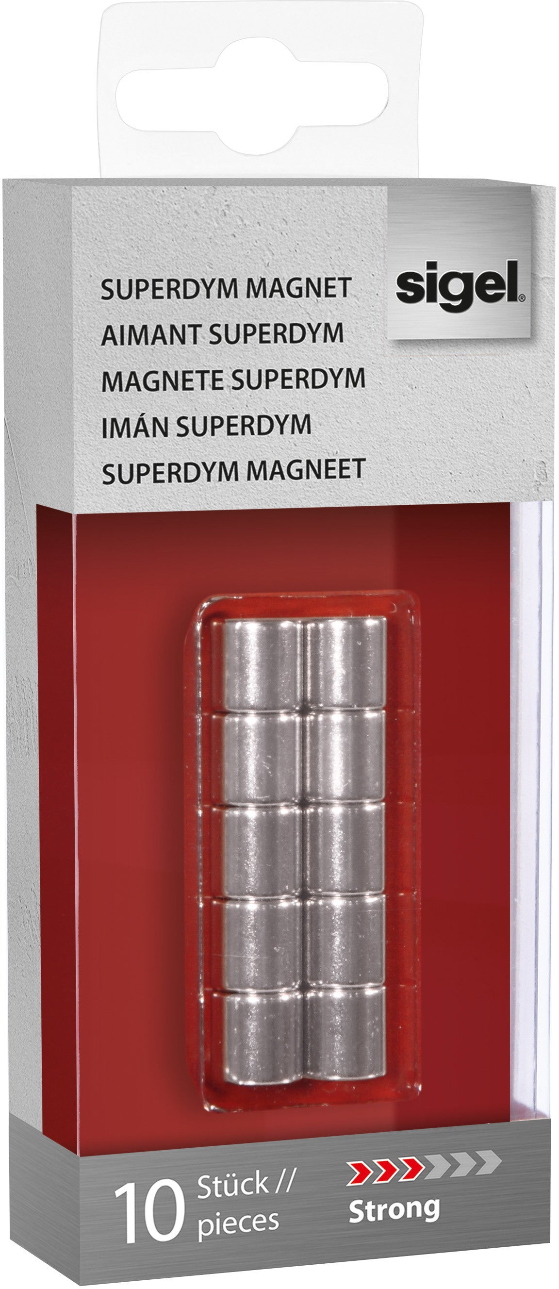 SIGEL Superdym-Magnete 10mm BA701 stark silber, 10 Stück