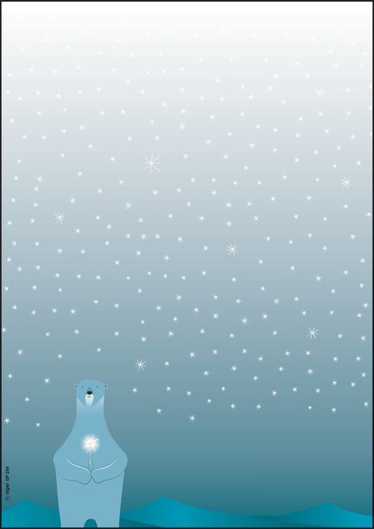 SIGEL Weihnachts-Motiv-Papier A4 DP259 Polar bear with candle