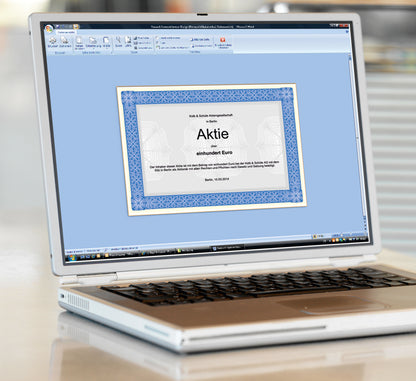 SIGEL Designpapier Urkunde A4 DP490 blau, 185g 20 Blatt