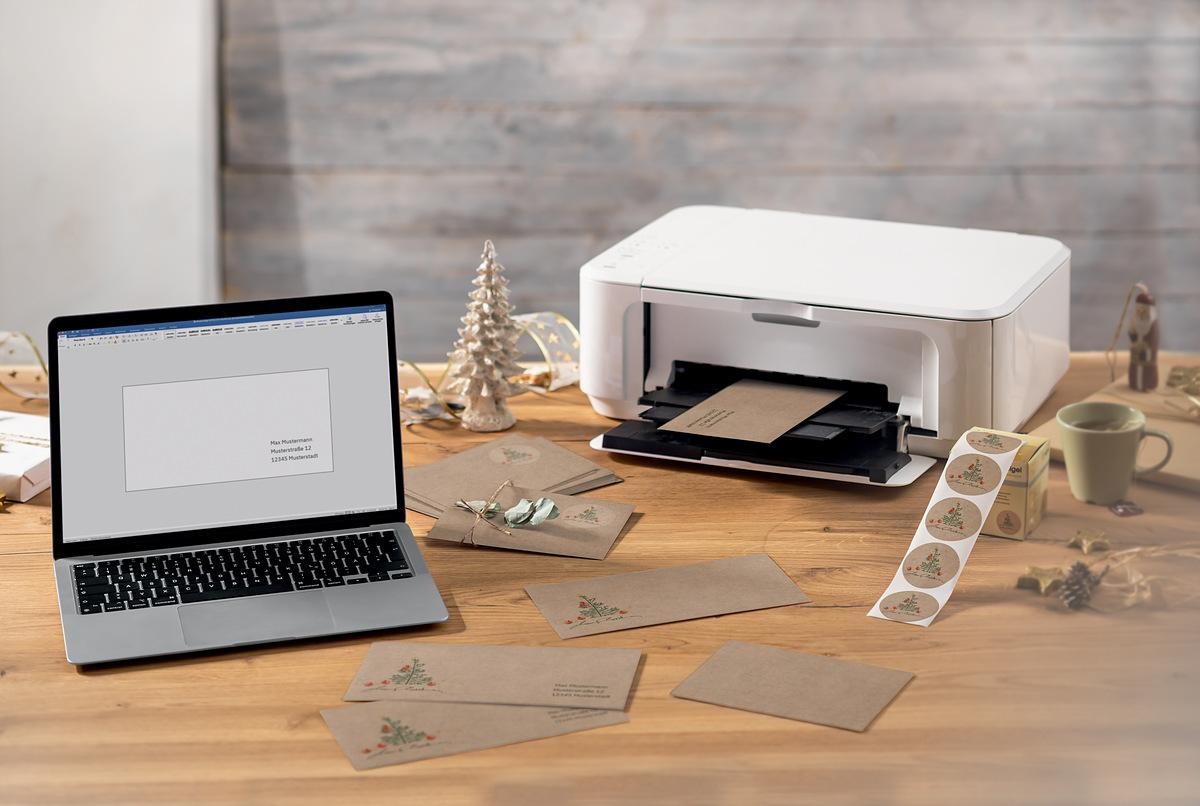 SIGEL Weihnachts-Umschlag 11x22cm DU255 Apples Kraftpapier 50 Stk