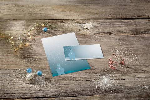 SIGEL Weihnachts-Umschlag 11x22cm DU259 Polar bear with candle