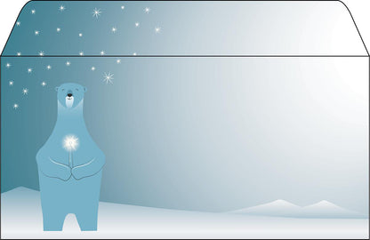 SIGEL Weihnachts-Umschlag 11x22cm DU259 Polar bear with candle