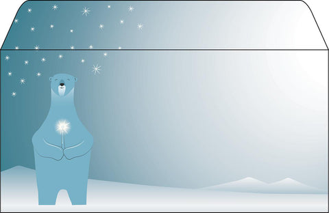 SIGEL Weihnachts-Umschlag 11x22cm DU259 Polar bear with candle