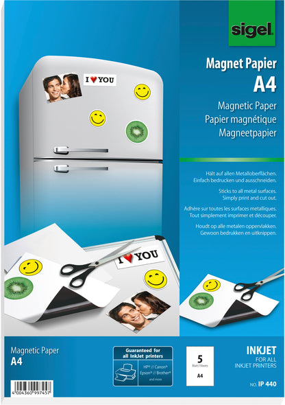 SIGEL Magnet-Papier A4 IP440 weiss 5 Stück