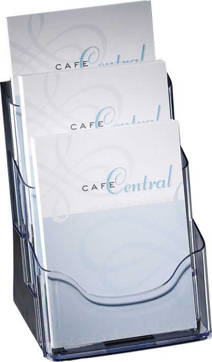 SIGEL Tischprospekthalter Acryl 3xA5 LH132 transparent 175x290x150mm